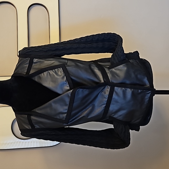 Anthropologie Elevenses Knit and faux leather jacket - Picture 3 of 13